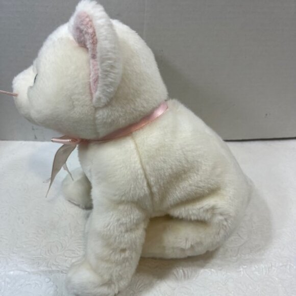 Ty The Beanie Buddy Collection White Cat Blue Eyes Long Tail 1999 Plush Toy - Picture 4 of 12